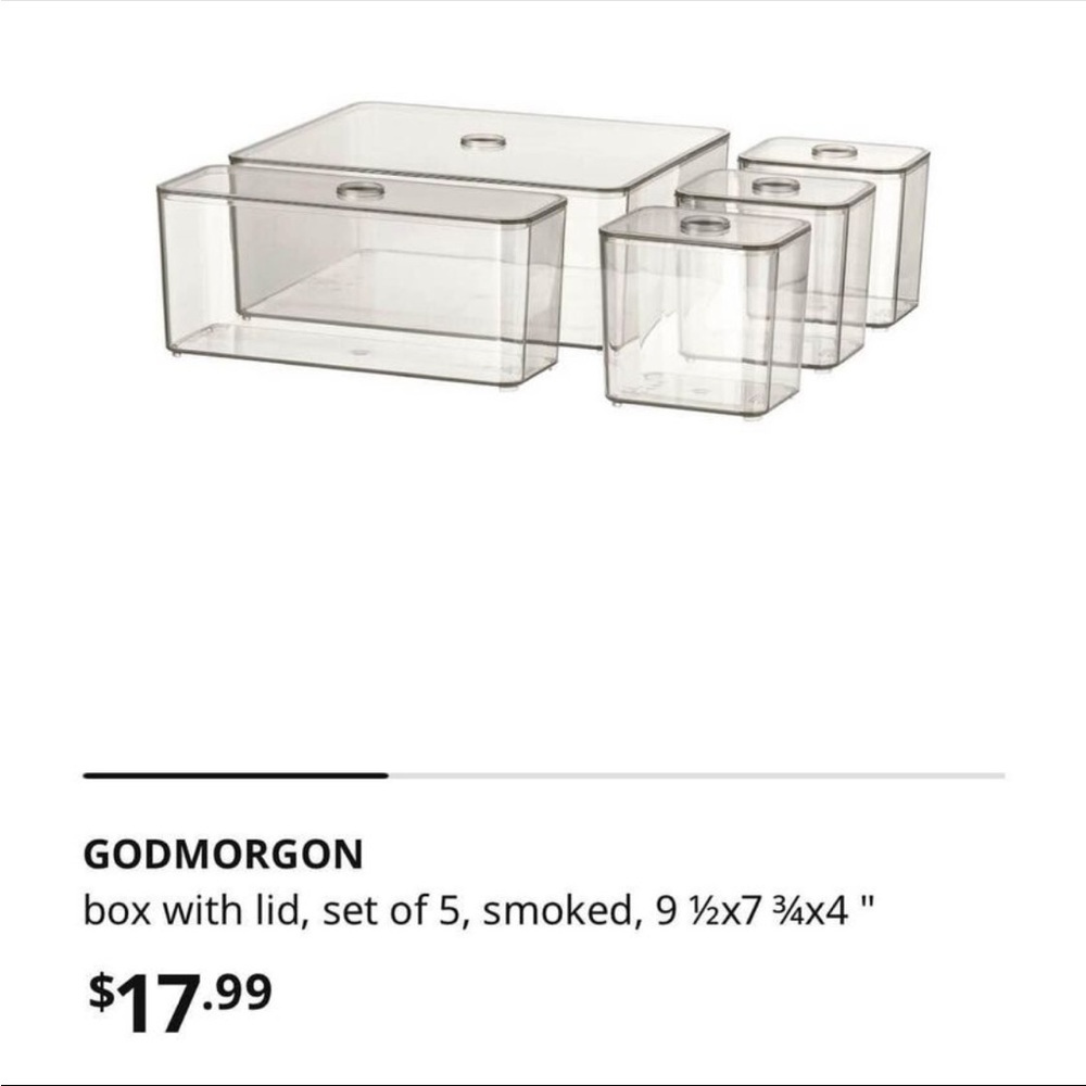 NEW IKEA godmorgon box with lid set